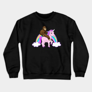 Bigfoot Riding A Unicorn Crewneck Sweatshirt